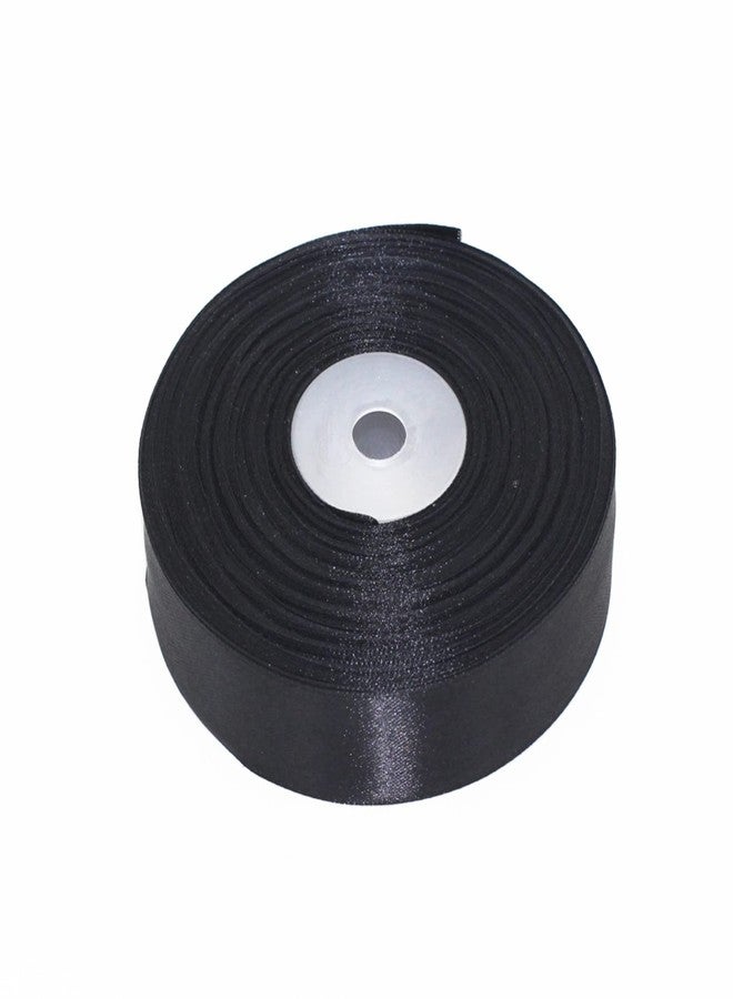 SWTool Selling Wonderful 1" Solid Satin Ribbon 50 Yards Roll for Wedding Details, Sewing Projects, Gift Wrapping, Invitation Embellishments and Crafting Projects Etc (Black) - Image 2